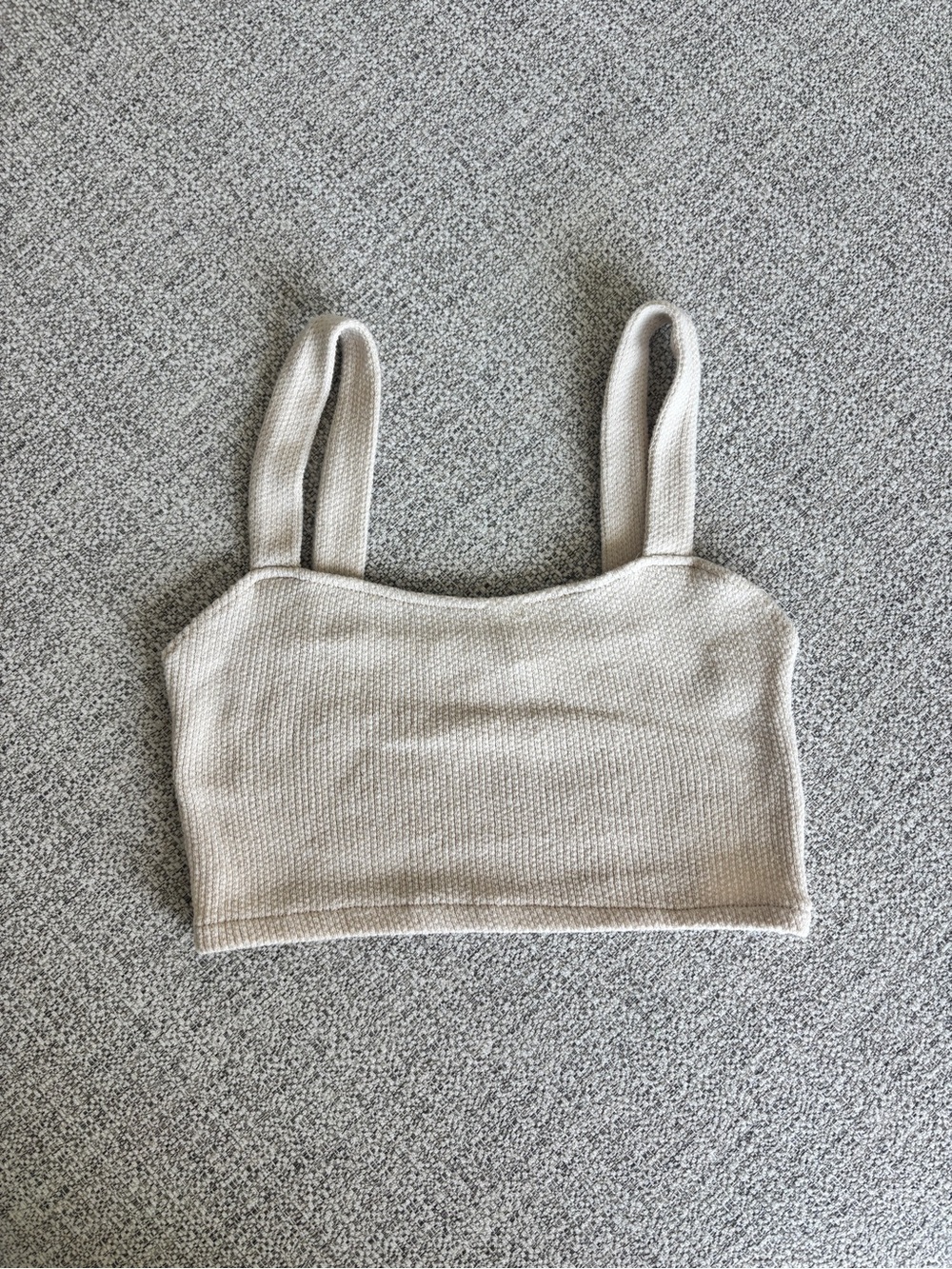 Pull&Bear Beige Knit Crop Top